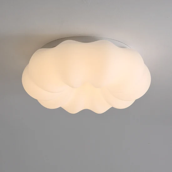 Lâmpada de LED de proteção para os olhos de nuvem branca europeia criativa simples moderna sala de estar quarto de criança abóbora luminária de teto