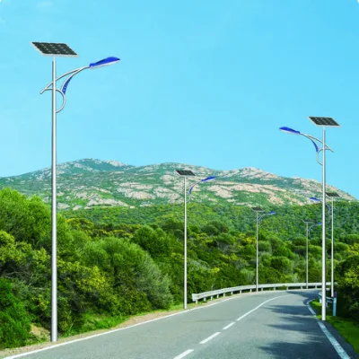 Iluminação de rua LED solar à prova d'água de alta eficiência à prova d'água para ambientes externos com painel e bateria de lítio